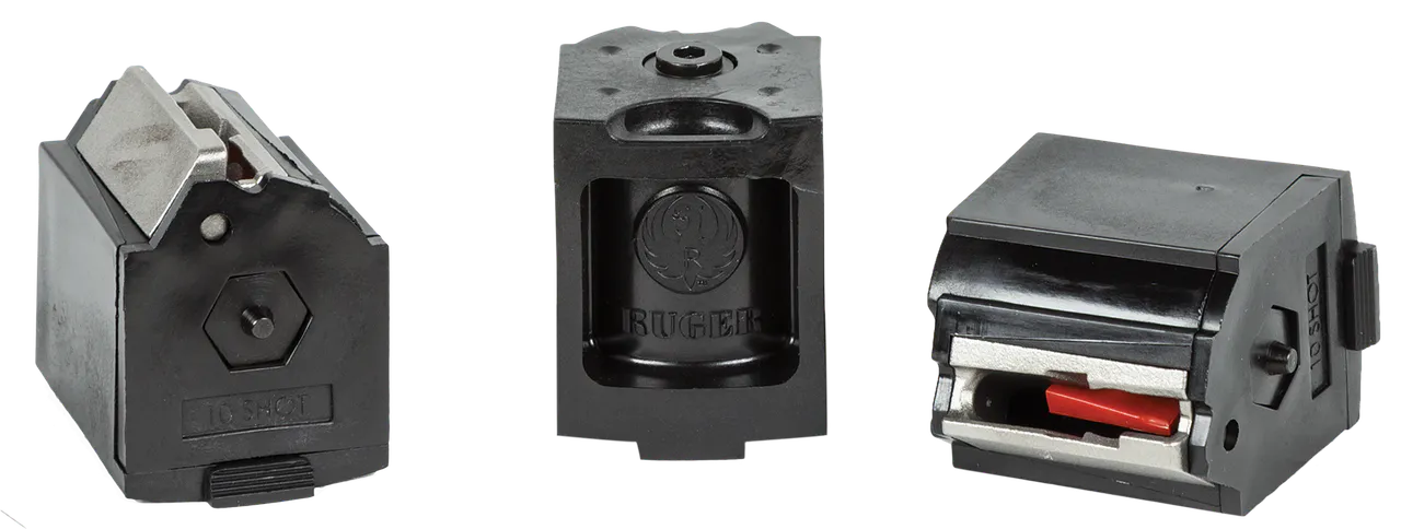 Ruger 90451 BX-1 Value Pack 10rd Magazine Fits Ruger 10/22/SR/American Rimfire/77/Charger 22LR Rotary Black 3 Pack