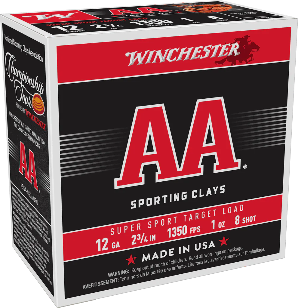 Winchester Ammo AASCL128 AA Super Sport Sporting Clay 12Gauge 2.75" 1oz 8Shot 25 Per Box/10 Case