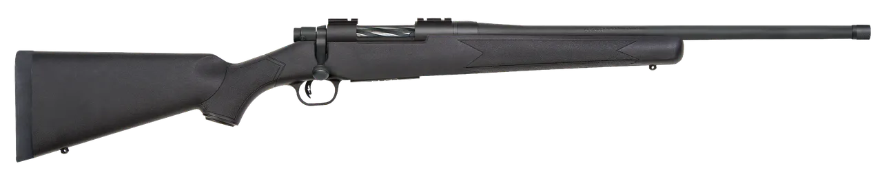 Mossberg 28013 Patriot  Full Size 450 Bushmaster 4+1 20" Matte Blued Fluted Threaded Barrel, Drilled & Tapped Matte Blued Stainless Steel Receiver, Black Fixed Synthetic Stock, Right Hand