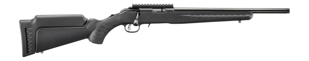 Ruger 8393 American  17 HMR 9+1 16.10" Satin Blued Threaded Barrel, Satin Blued Alloy Steel Receiver w/Picatinny Rail, Black Adj LOP Synthetic Stock