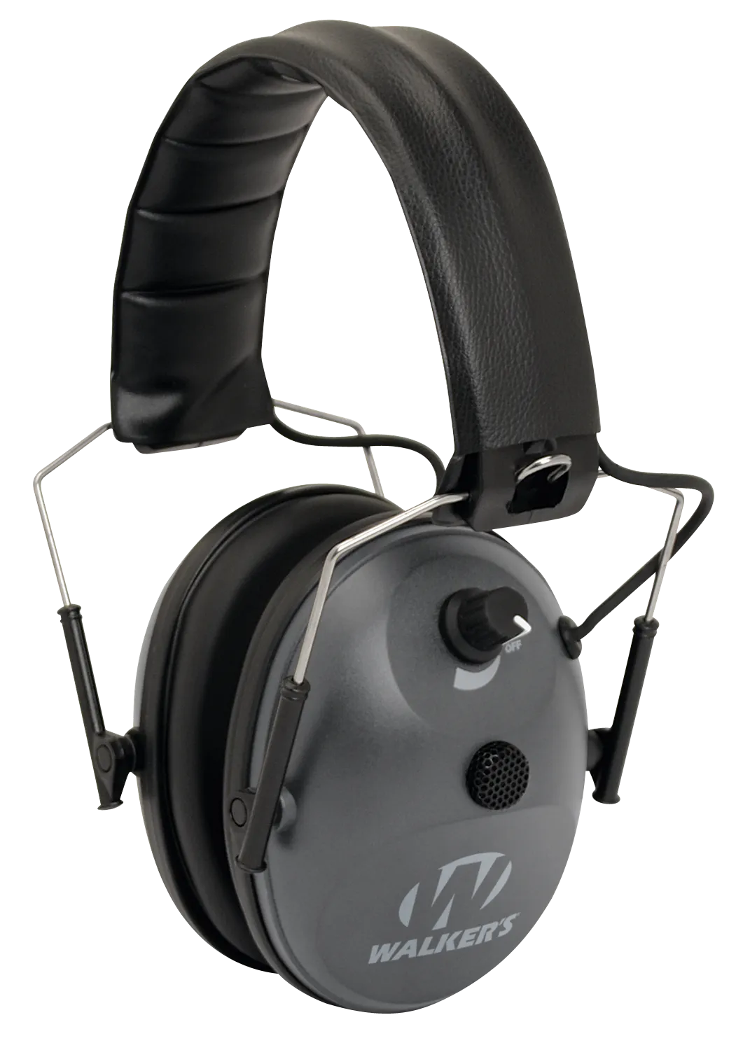 Walker's GWPWLK1MEM Single Mic Electronic Muff 24 dB Over the Head Gray/Black Polymer