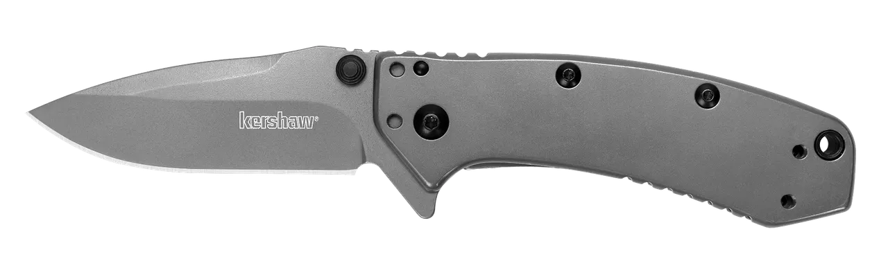Kershaw 1555TI Cryo 2.75" Folding Drop Point Plain Gray TiN 8Cr13MoV SS Blade Gray PVD Stainless Steel Handle Includes Pocket Clip
