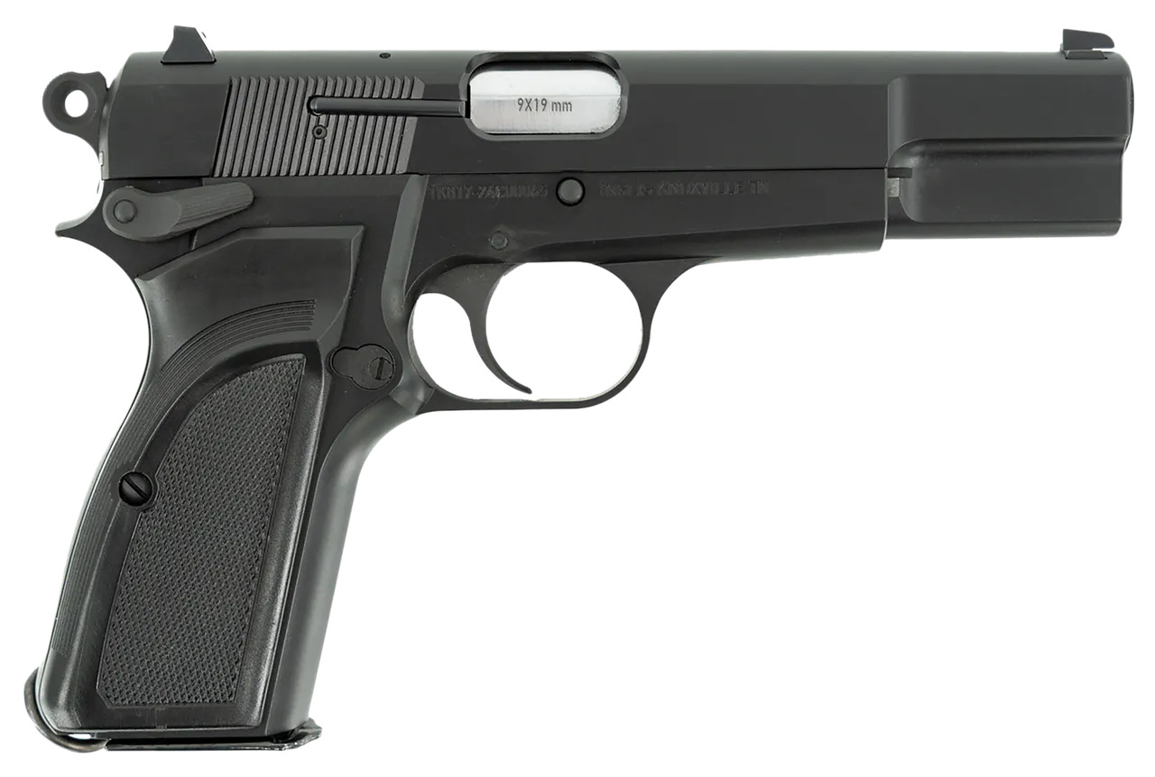 Inglis 12000000 L9A1 Full Size Frame 9mm Luger 15+1 4.70" Hard Chrome Plated Stainless Steel Barrel, Black Cerakote Steel Serrated Slide, Black Cerakote Steel Frame, Black Plastic Grip