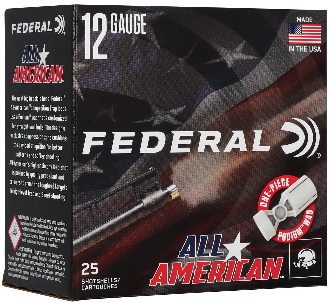 Federal FAA12L175 All-American 12Gauge 2.75" 1oz 7.5Shot 25 Per Box/10 Case