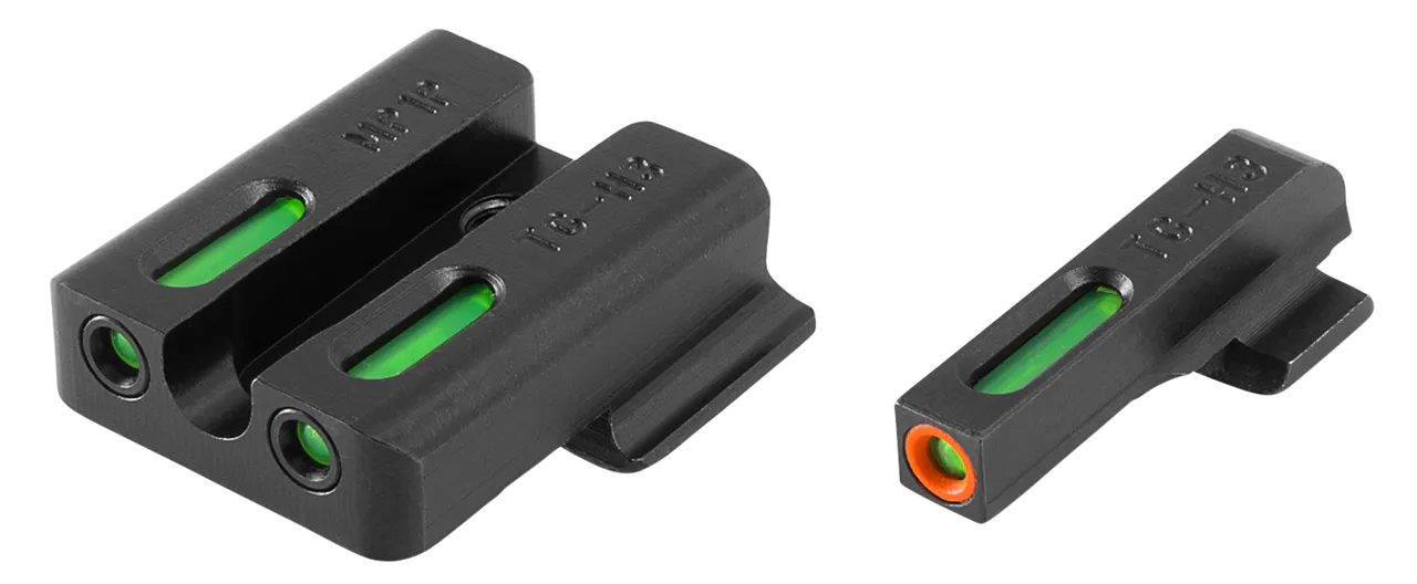 TruGlo TG13MP1PC TFX Pro Black | Green Tritium & Fiber Optic Orange Outline Front Sight Green Tritium & Fiber Optic Rear Sight