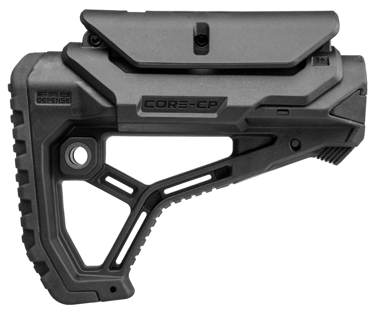 FAB Defense FXGLCORECPB GL-Core Buttstock for AR-15/ M4 w/Adjustable Cheek-Rest Black Fiberglass Reinforced Polymer