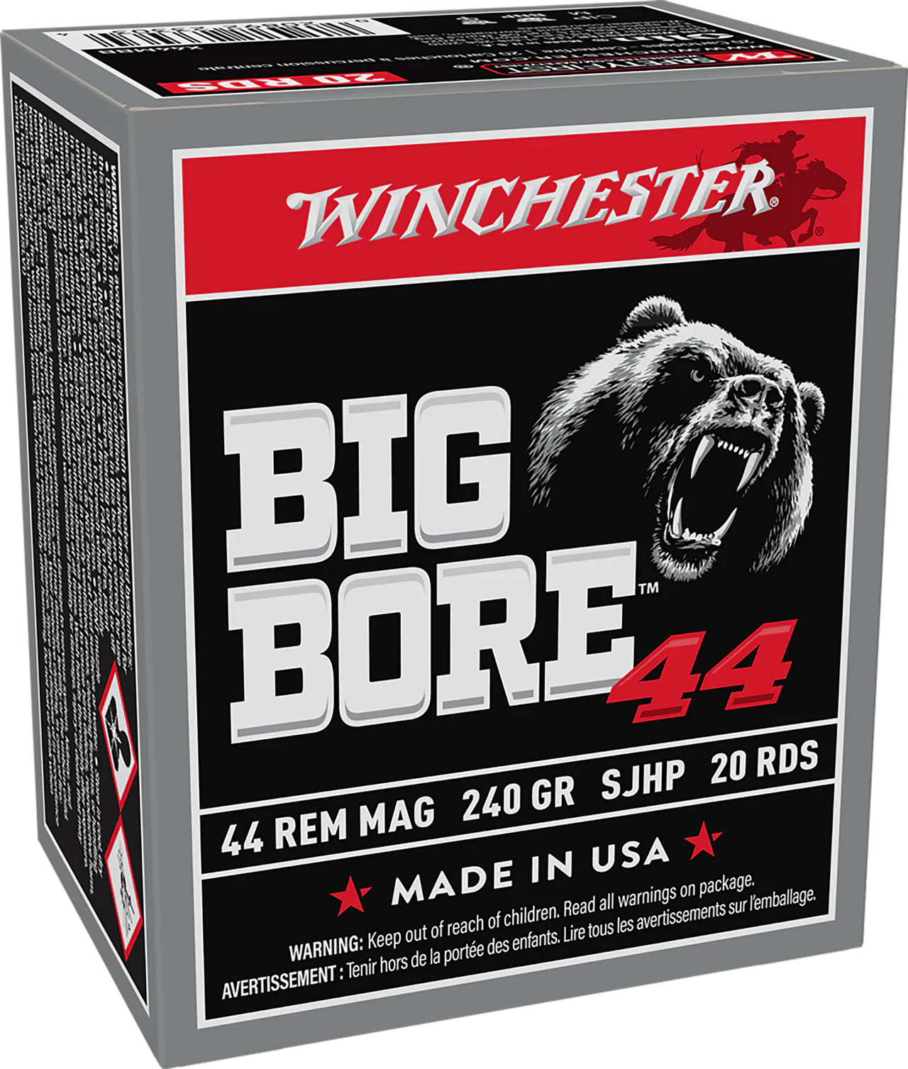 Winchester Ammo X44MBB Big Bore 44RemMag 240gr Semi Jacketed Hollow Point 20 Per Box/10 Case