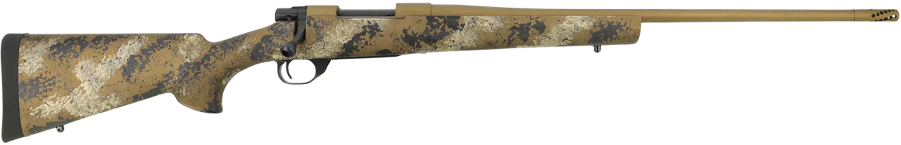 Howa HFN270SE 1500 Fence Line 270 Win 5+1 22" Flat Dark Earth Cerakote Threaded Barrel, Flat Dark Earth Cerakote Aluminum Drilled & Tapped Receiver, Scorched Earth Camo Fixed Synthetic Stock, Right Ha