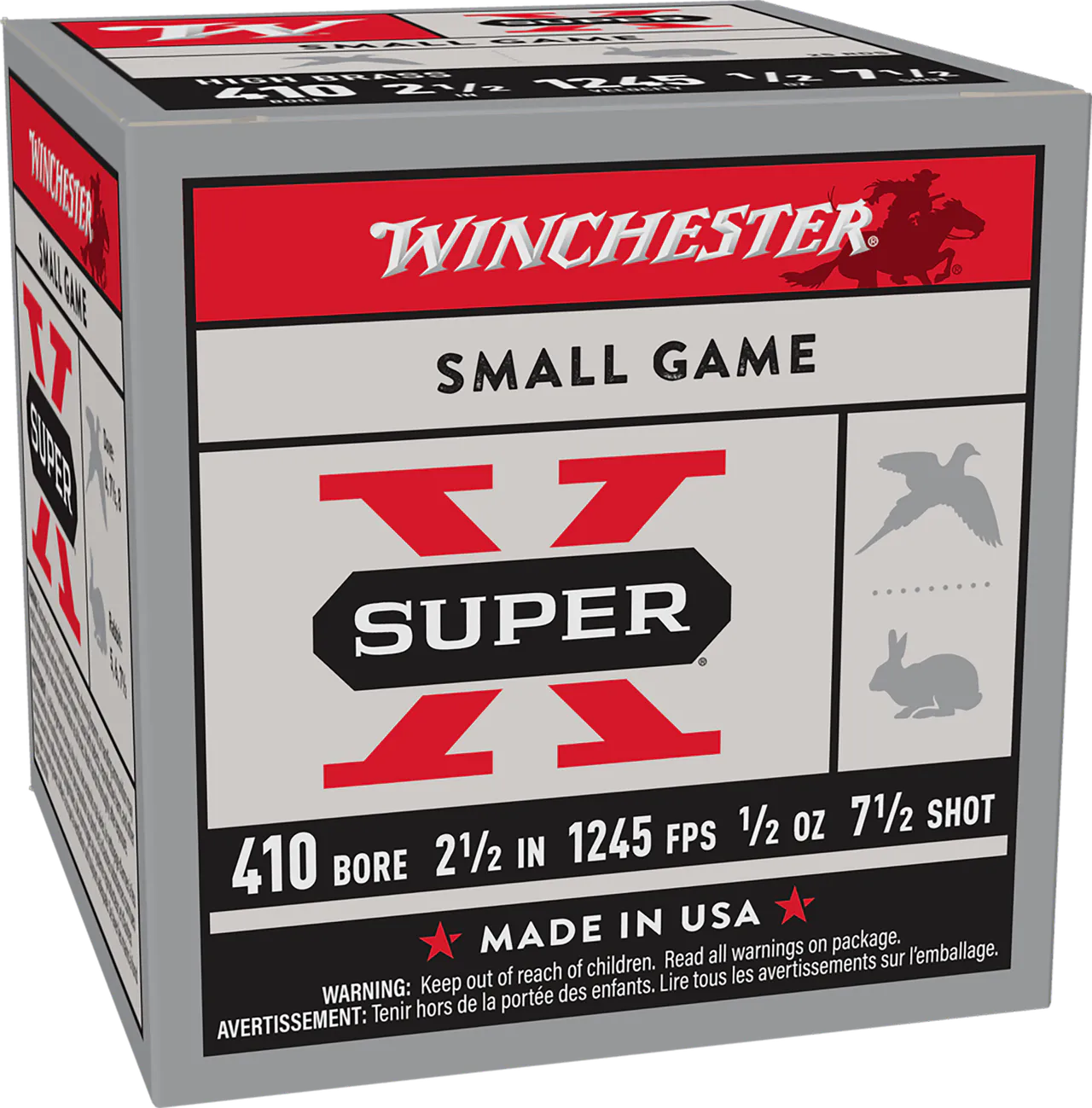 Winchester Ammo X417 Super X Heavy Game Load High Brass 410Gauge 2.50" 1/2oz 7.5Shot 25 Per Box/10 Case