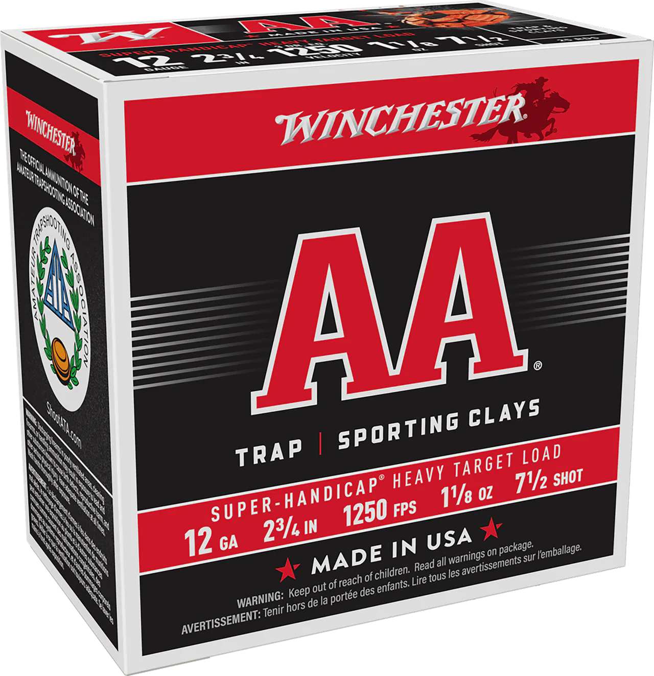 Winchester Ammo AAHA127 AA Super Handicap Heavy Target 12Gauge 2.75" 1 1/8oz 7.5Shot 25 Per Box/10 Case