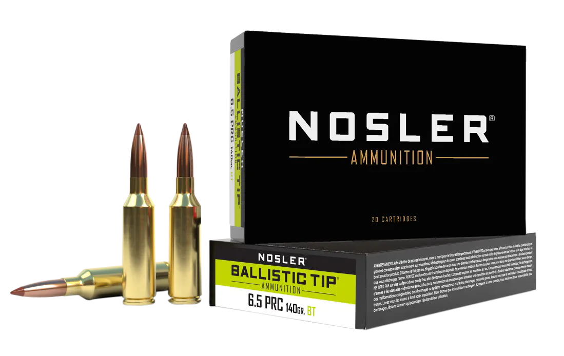 Nosler 43457 Ballistic Tip 6.5PRC 140gr Spitzer Boat Tail 20 Per Box/10 Case