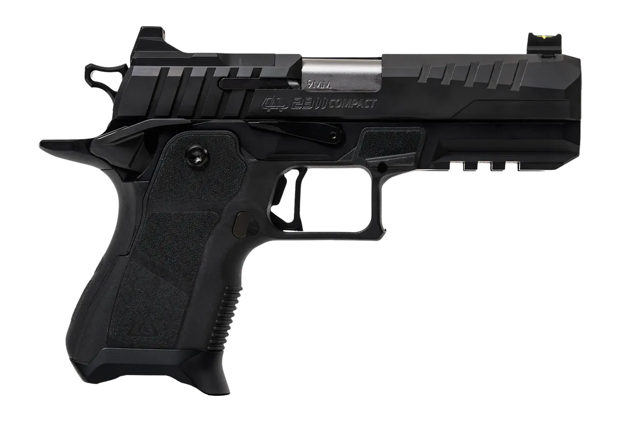 Oa Defense  2311 w/Plus Kit Compact 9mm Luger 17+1 4.25" Stainless Barrel, Black Steel Optic Ready/Serrated Slide, Black Aluminum Frame w/Picatinny Rail, Black Polymer Grip, Ambidextrous