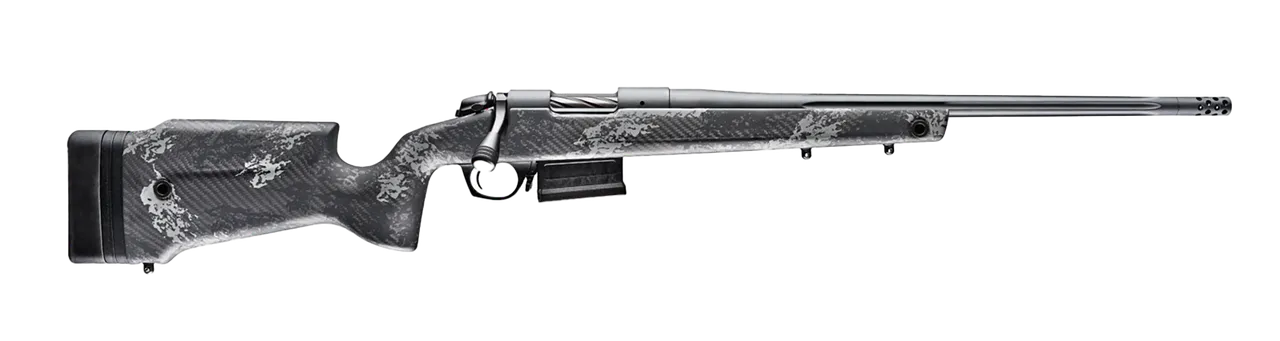 Bergara Rifles B14S7514 B-14 Crest 22 Creedmoor 5+1 20" Sniper Gray Cerakote Fluted Threaded Barrel & Steel Drilled & Tapped Receiver, Fixed Carbon Fiber w/Black & Gray Sponge Accents Stock, Right Han