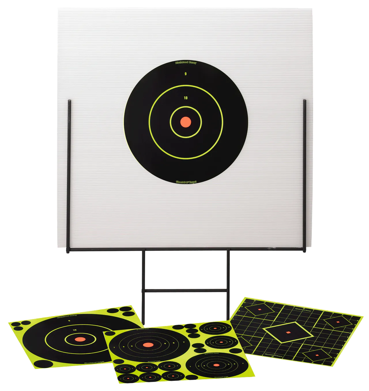 Birchwood Casey 46101 Shoot-N-C Portable Range Kit Self-Adhesive Bullseye Includes Plastic Backboard/Steel Frame/Targets