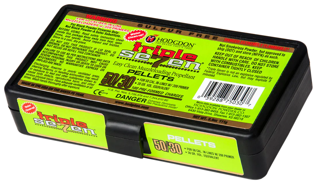 Hodgdon T75030 Triple Seven Pellets 50 Cal 30 Grain 100 Box/12 Case