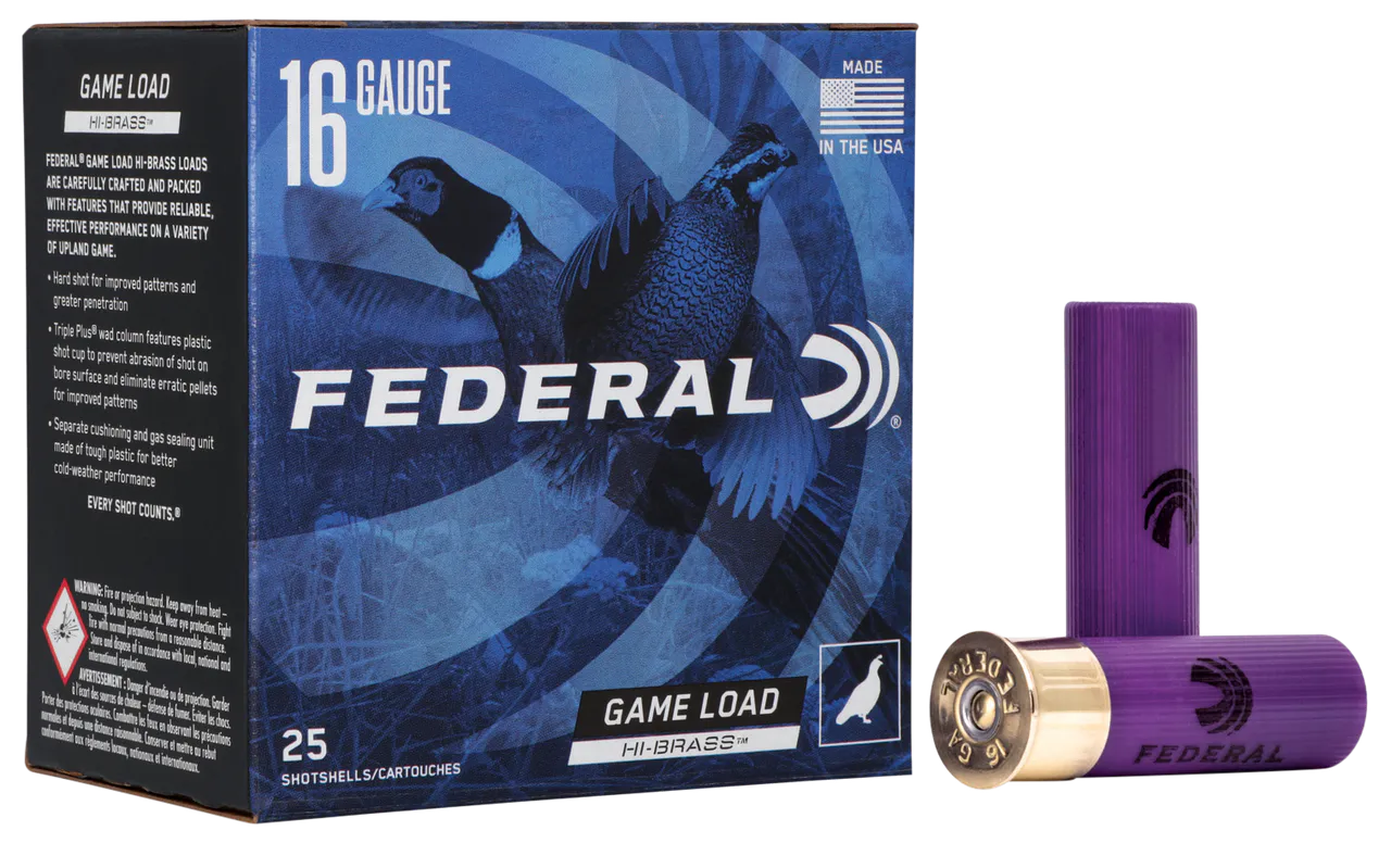 Federal H1634 Game-Shok High Brass 16Gauge 2.75" 1 1/8oz 4Shot 25 Per Box/10 Case