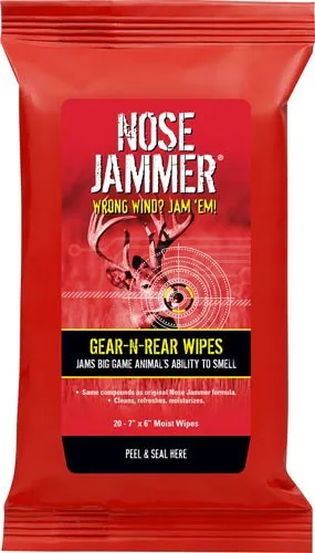 NOSE JAMMER GEAR AND REAR WIPES 7"x6" 20 WIPES PER PACK