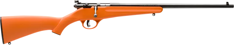Savage Arms 13810 Rascal  Youth 22 LR 1rd 16.13" Matte Black Sporter Barrel, Matte Black Carbon Steel Receiver, Orange Fixed Synthetic Stock, Right Hand