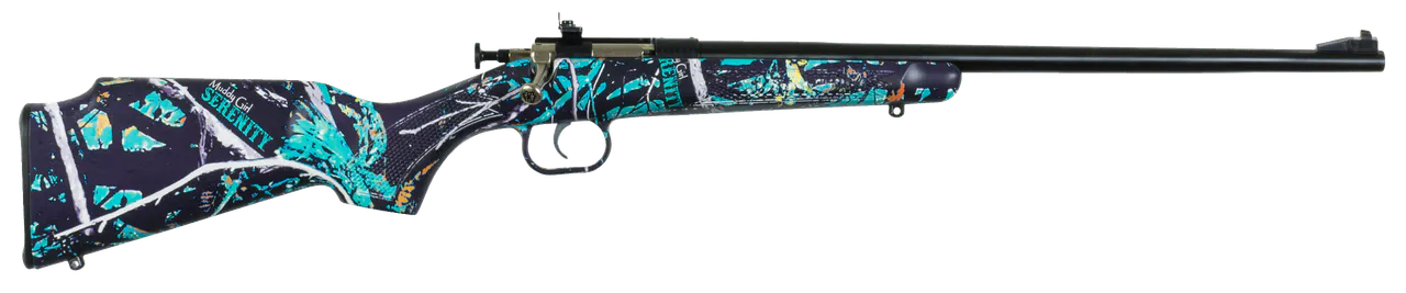 Crickett KSA2172 Youth 22 LR 1rd 16.12" Blued Barrel & Receiver, Fixed Front/Adjustable Rear Peep Sights, Muddy Girl Serenity Synthetic Stock w/11.5" LOP, Rebounding Firing Pin Safety