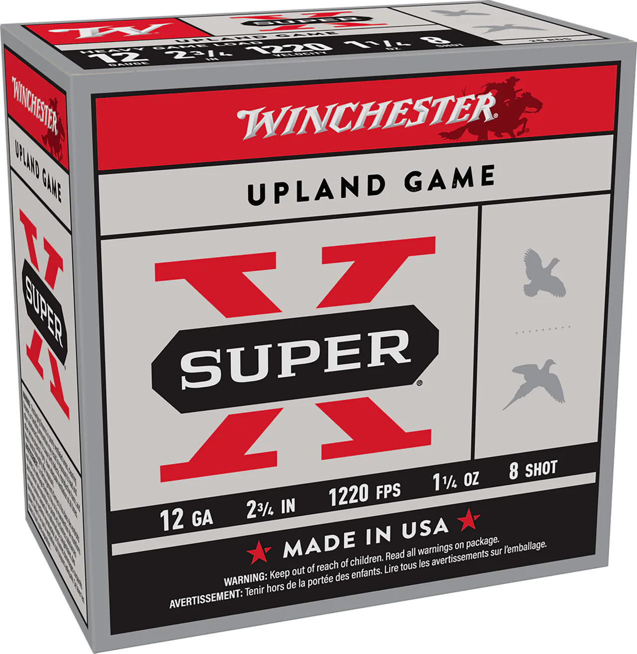 Winchester Ammo XU12SP8 Super X Heavy Game Load 12Gauge 2.75" 1 1/4oz 8Shot 25 Per Box/10 Case