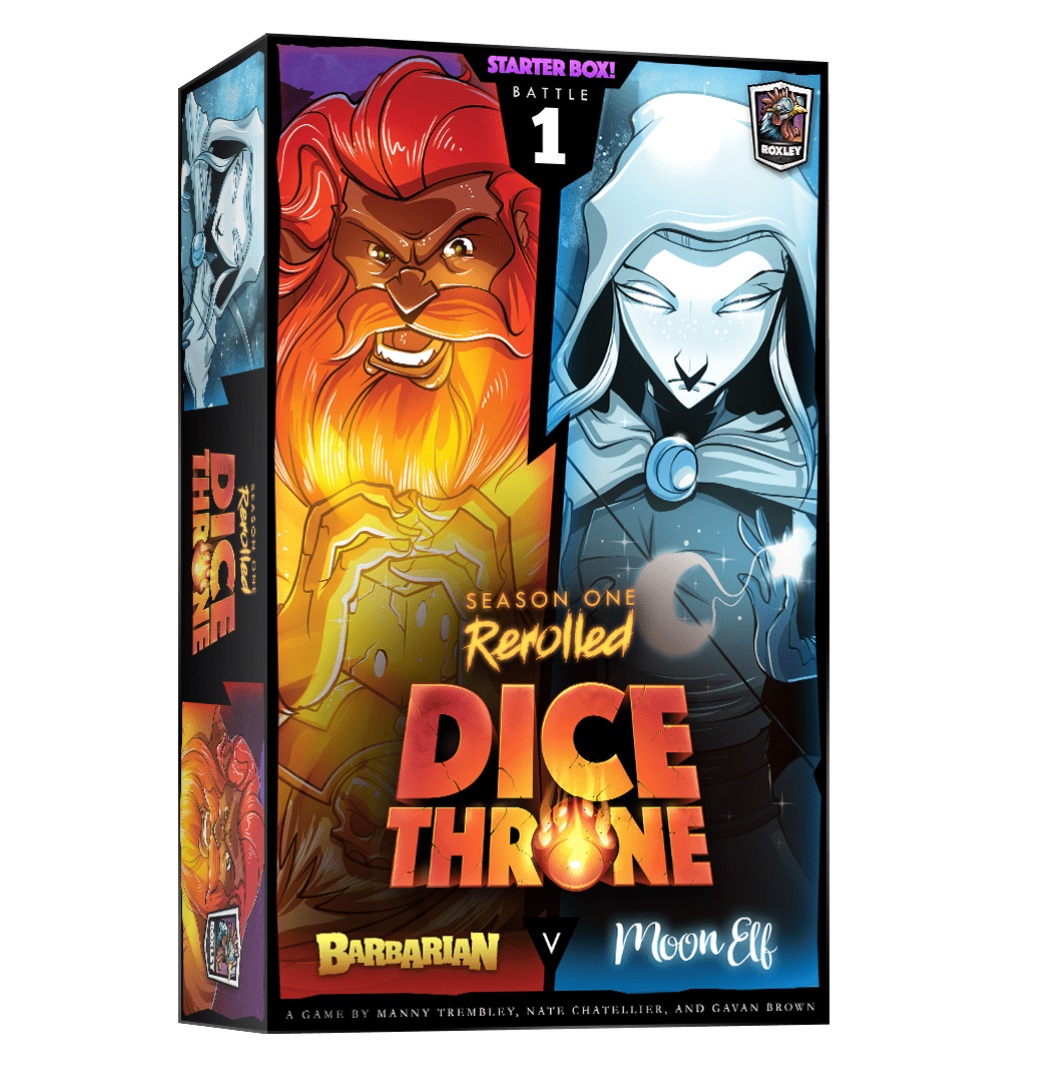 Dice Throne Barbaro vs Elfa Lunar juego de mesa moderno en Colombia