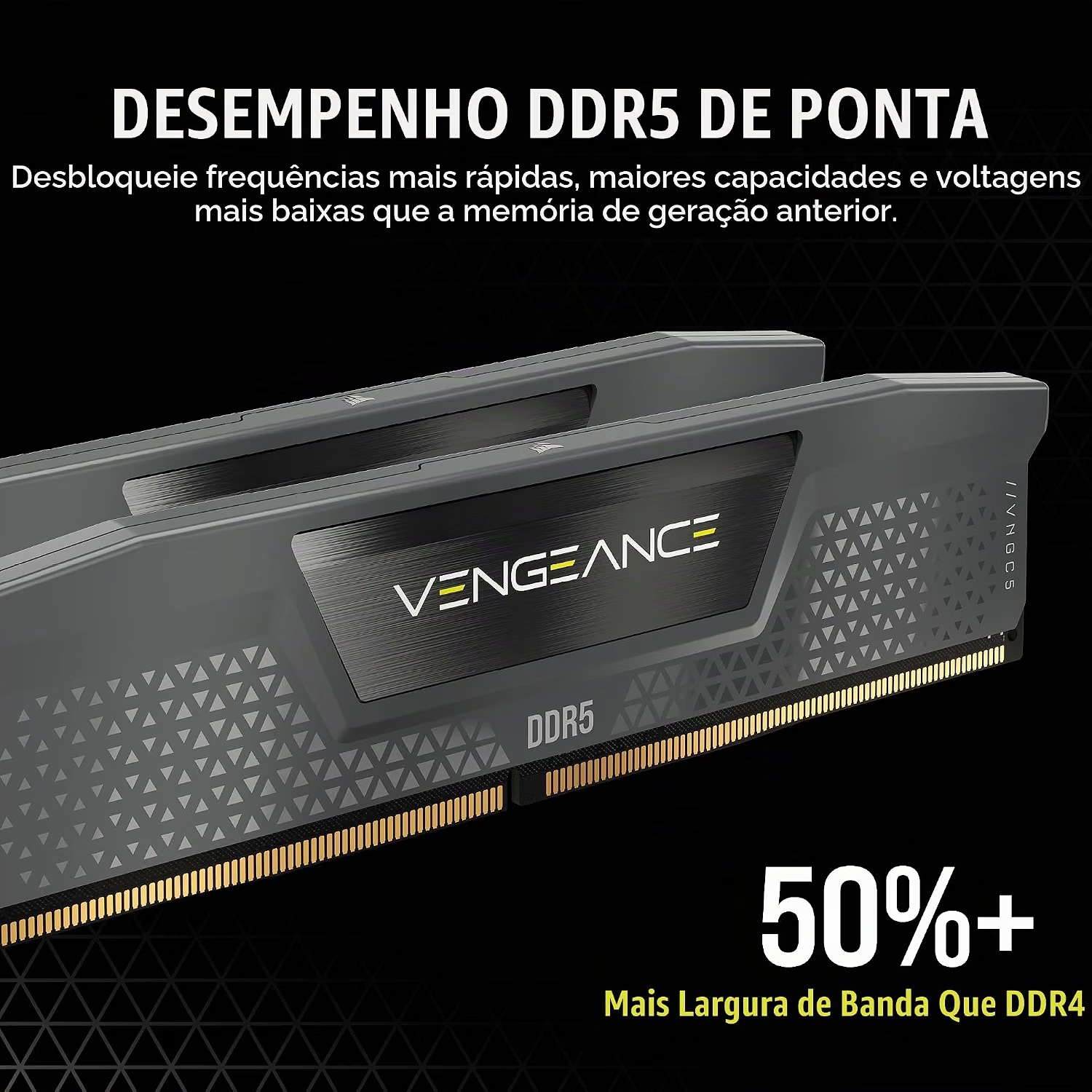 CORSAIR Memória de desktop Vengeance DDR5 32GB (2 x 16GB) 6000MHz CL38-44-44-96 1,35V Intel XMP 3.0 AMD Expo – Cinza — imagem 4 de 6
