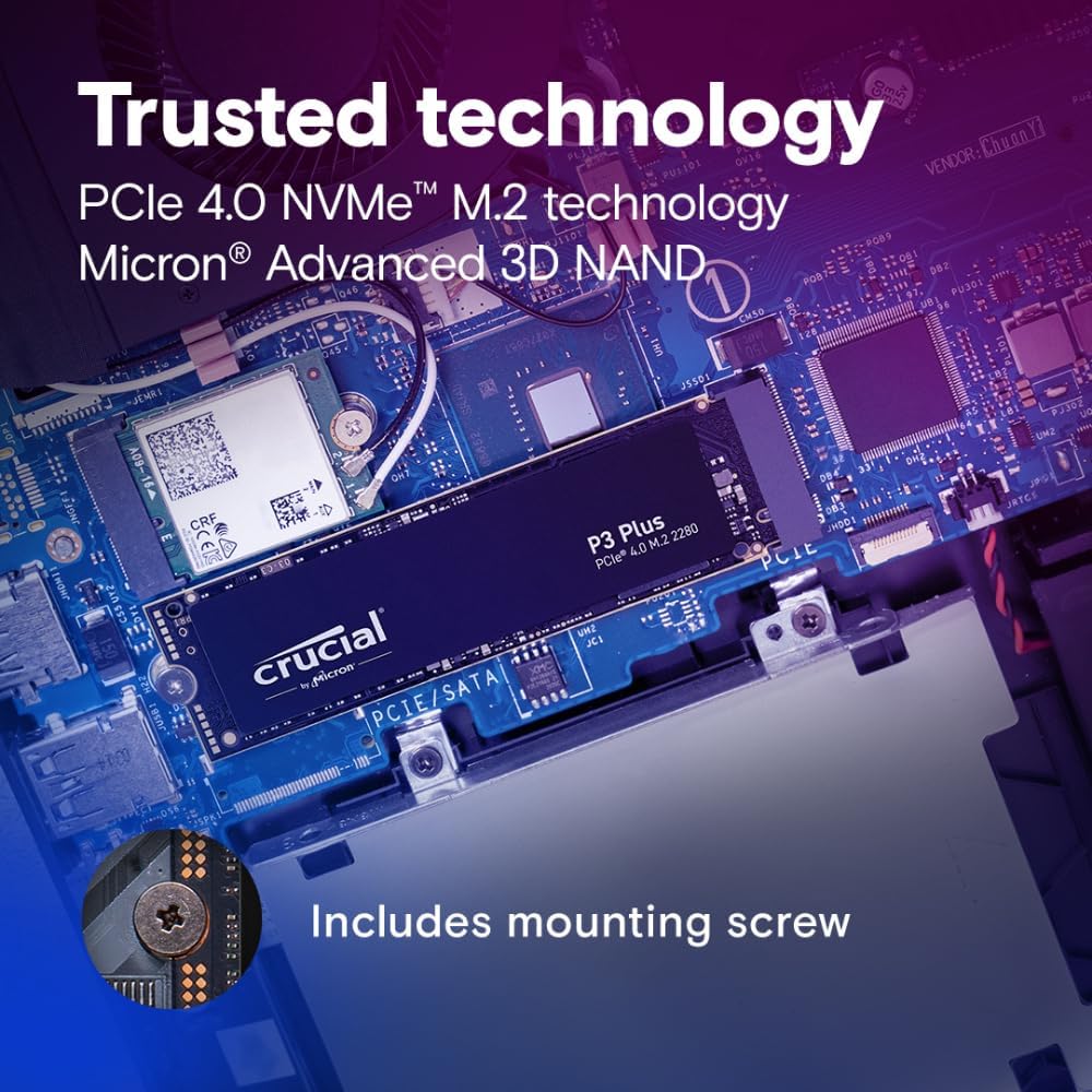 SSD Crucial P3 Plus 1TB NVMe M.2 2280 (Leitura até 5000MB/s e Gravação até 3600MB/s) — imagem 4 de 7
