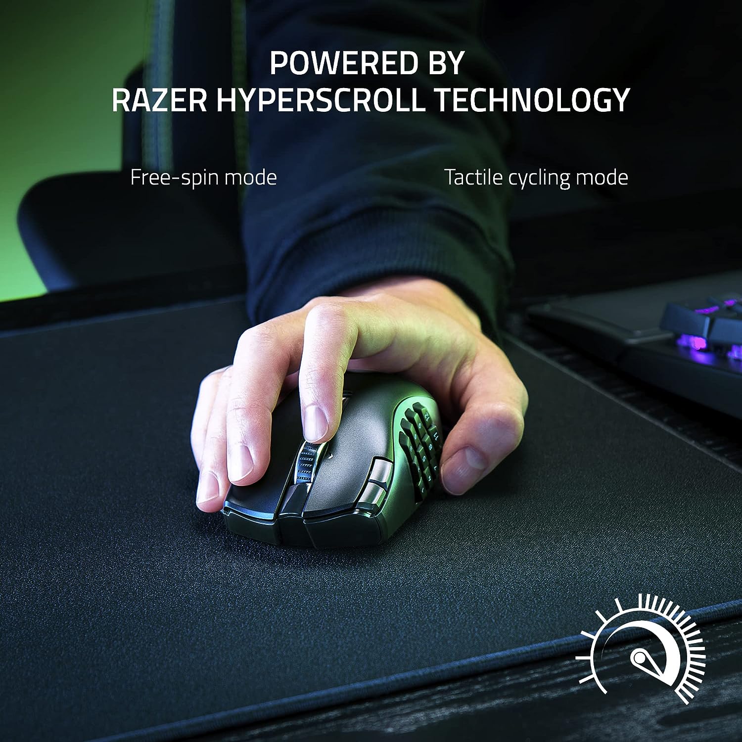 Razer Mouse para jogos MMO sem fio Naga V2 HyperSpeed: 19 botões programáveis - Tecnologia HyperScroll - Sensor óptico Focus Pro 30K - Interruptores mecânicos de mouse Gen-2 - Vida útil da bateria de — imagem 4 de 7