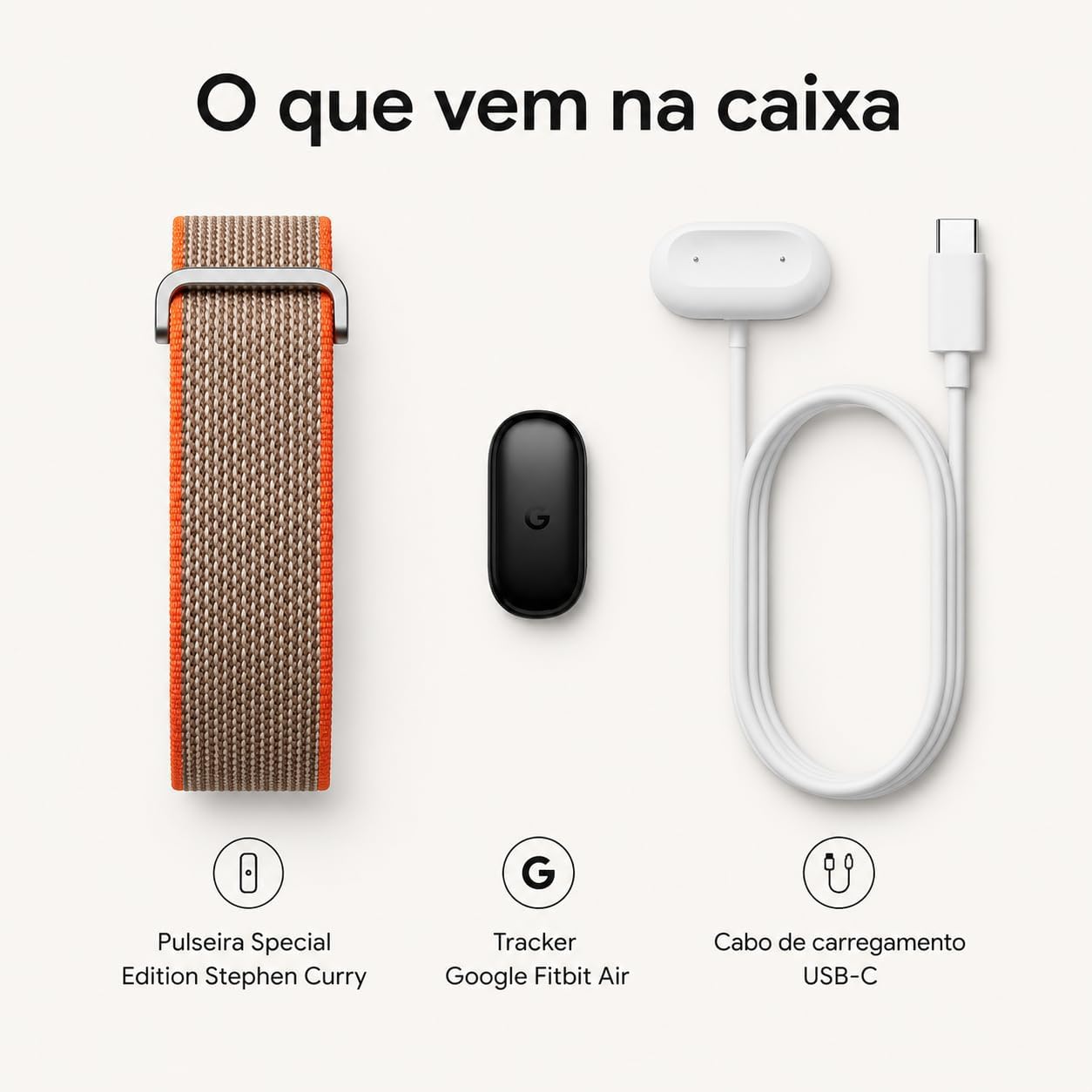 Google Fitbit Air Special Edition Stephen Curry, Smartband sem Tela, Monitoramento de Frequência Cardíaca, Sono e Fitness, Coaching com IA, Bluetooth 5.0, Bateria de até 7 Dias, Cor Rye — imagem 4 de 6
