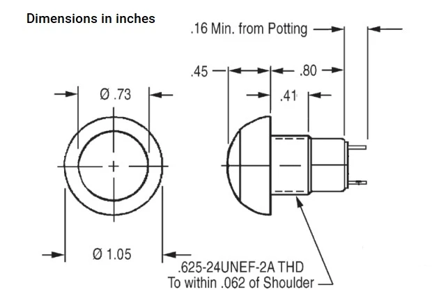 Otto P3 momentary push button switch