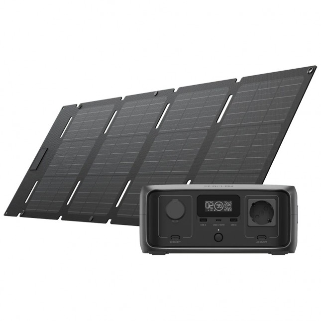 EcoFlow RIVER 3 UPS + 45W opvouwbaar zonnepaneel met USB-C