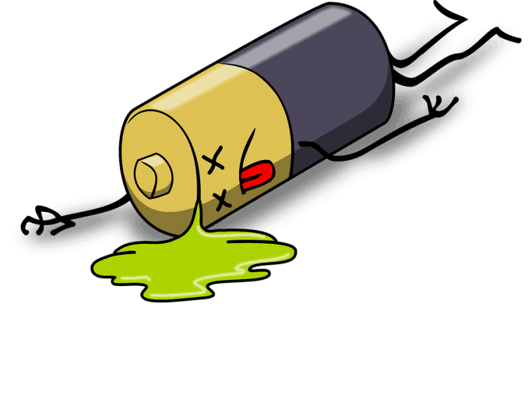 lege batterij radio
