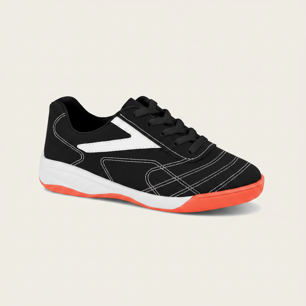 Tenis Negro / Blanco / Blanco / Coral Neon Molekinho 2856