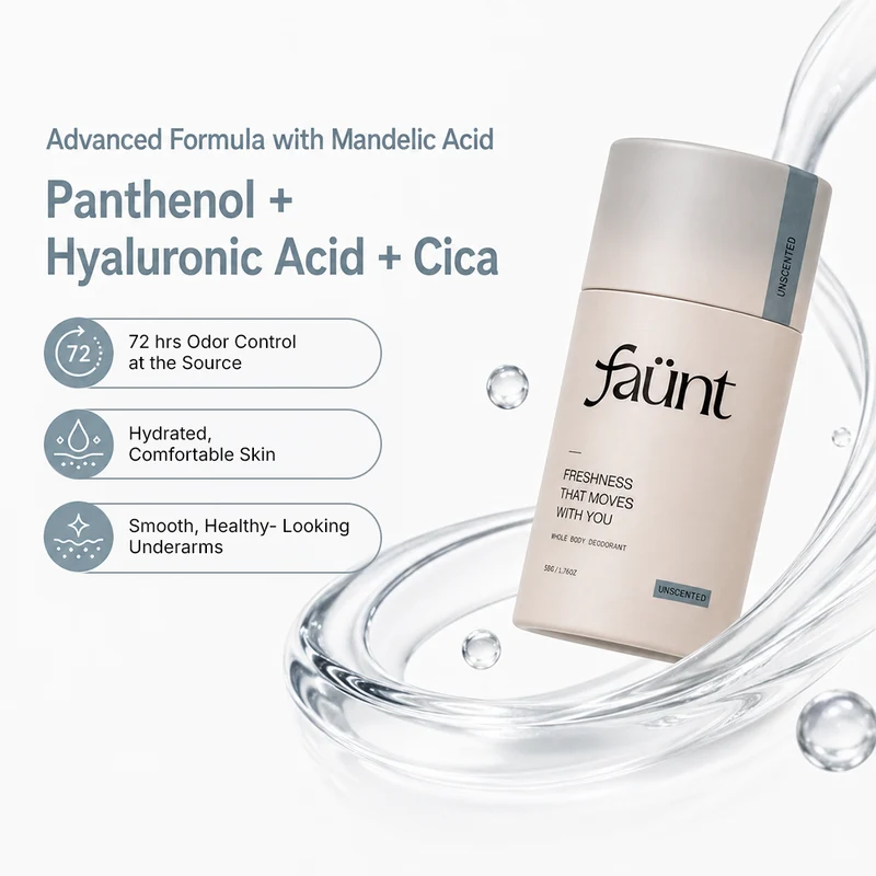 Mandelic Acid + Hyaluronic Acid 72HR Odor Defense Whole Body Stick — image 2