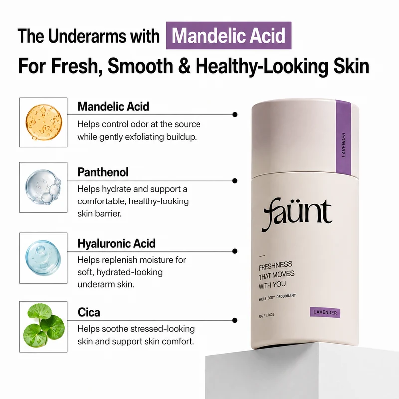 Mandelic Acid + Hyaluronic Acid 72HR Odor Defense Whole Body Stick — image 3