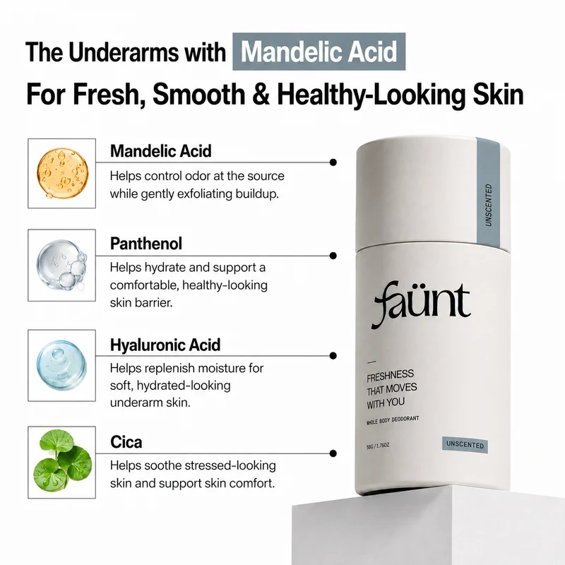 Mandelic Acid + Hyaluronic Acid 72HR Odor Defense Whole Body Stick — image 3