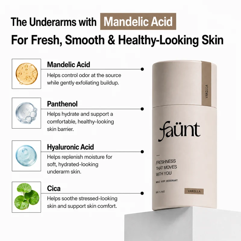 Mandelic Acid + Hyaluronic Acid 72HR Odor Defense Whole Body Stick — image 3