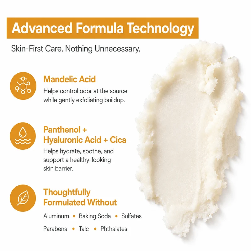 Mandelic Acid + Hyaluronic Acid 72HR Odor Defense Whole Body Stick — image 4