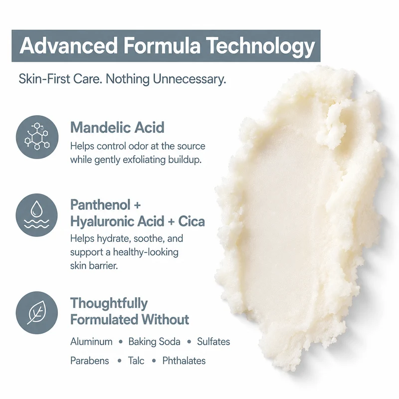 Mandelic Acid + Hyaluronic Acid 72HR Odor Defense Whole Body Stick — image 4