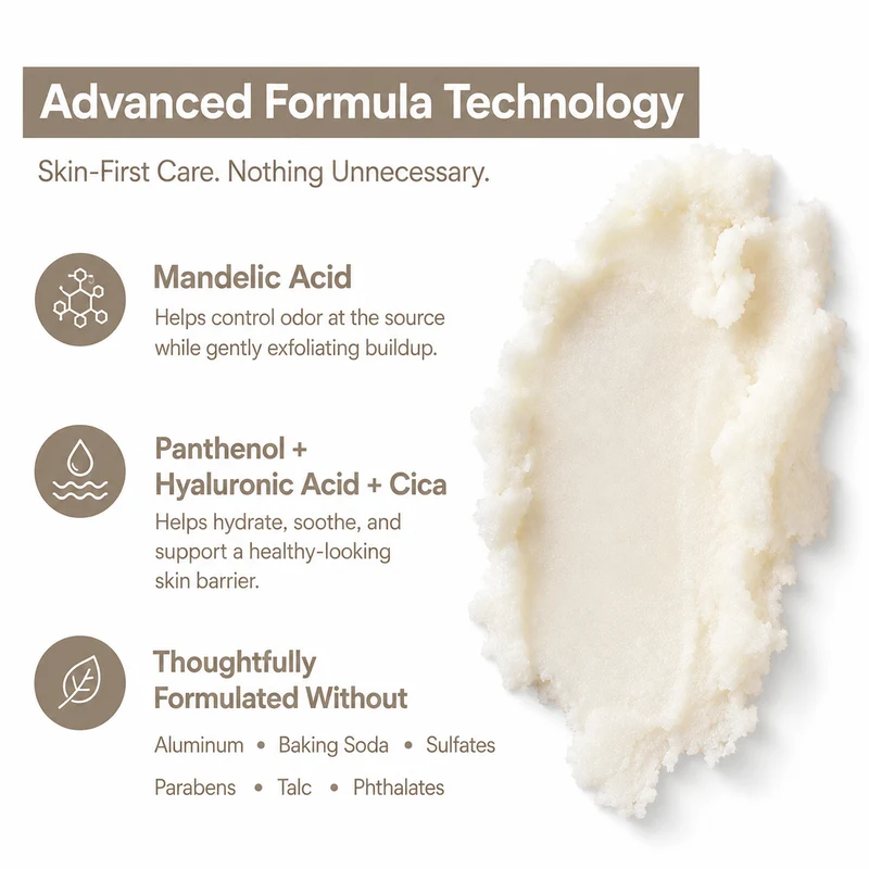 Mandelic Acid + Hyaluronic Acid 72HR Odor Defense Whole Body Stick — image 4