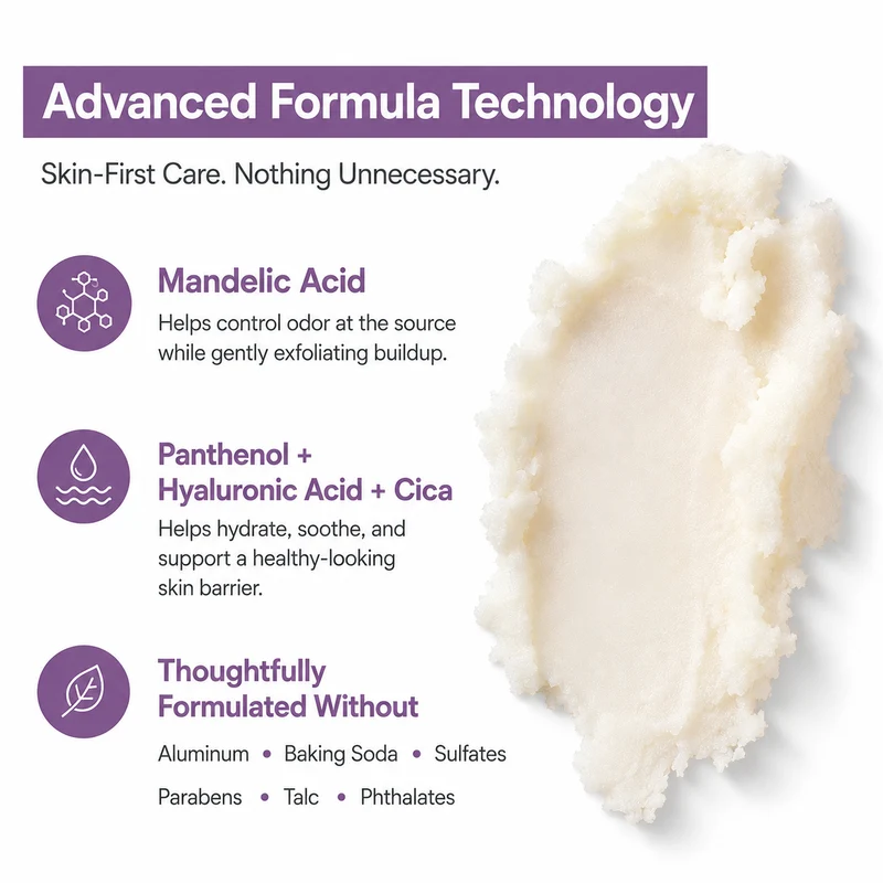 Mandelic Acid + Hyaluronic Acid 72HR Odor Defense Whole Body Stick — image 4