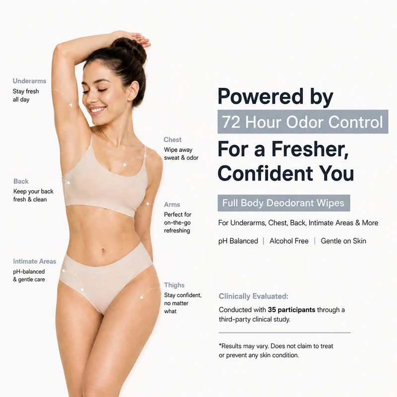 Aloe Vera + Vitamin E Fresh Odor Control On-The-Go Freshness Wipes — image 4