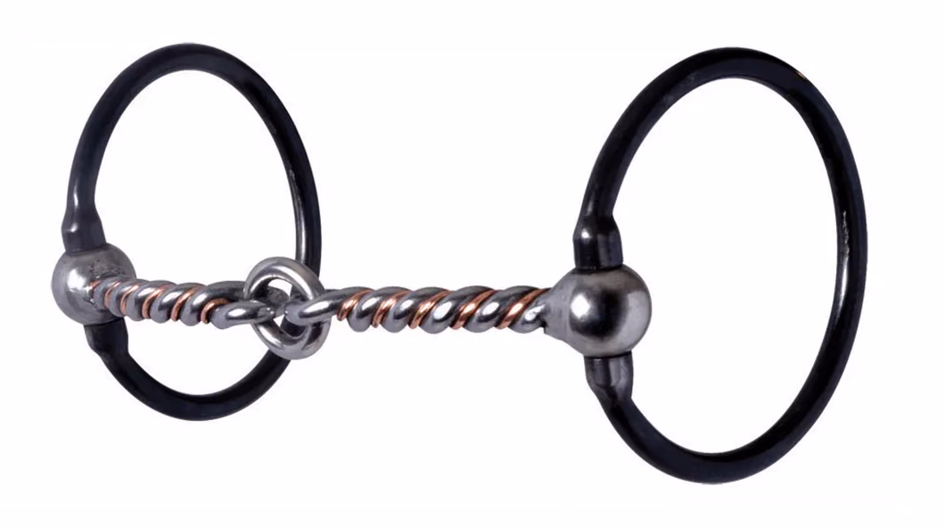 Black Tie Dee Ring Bit with Lifesaver and Twisted Copper Mouthpiece