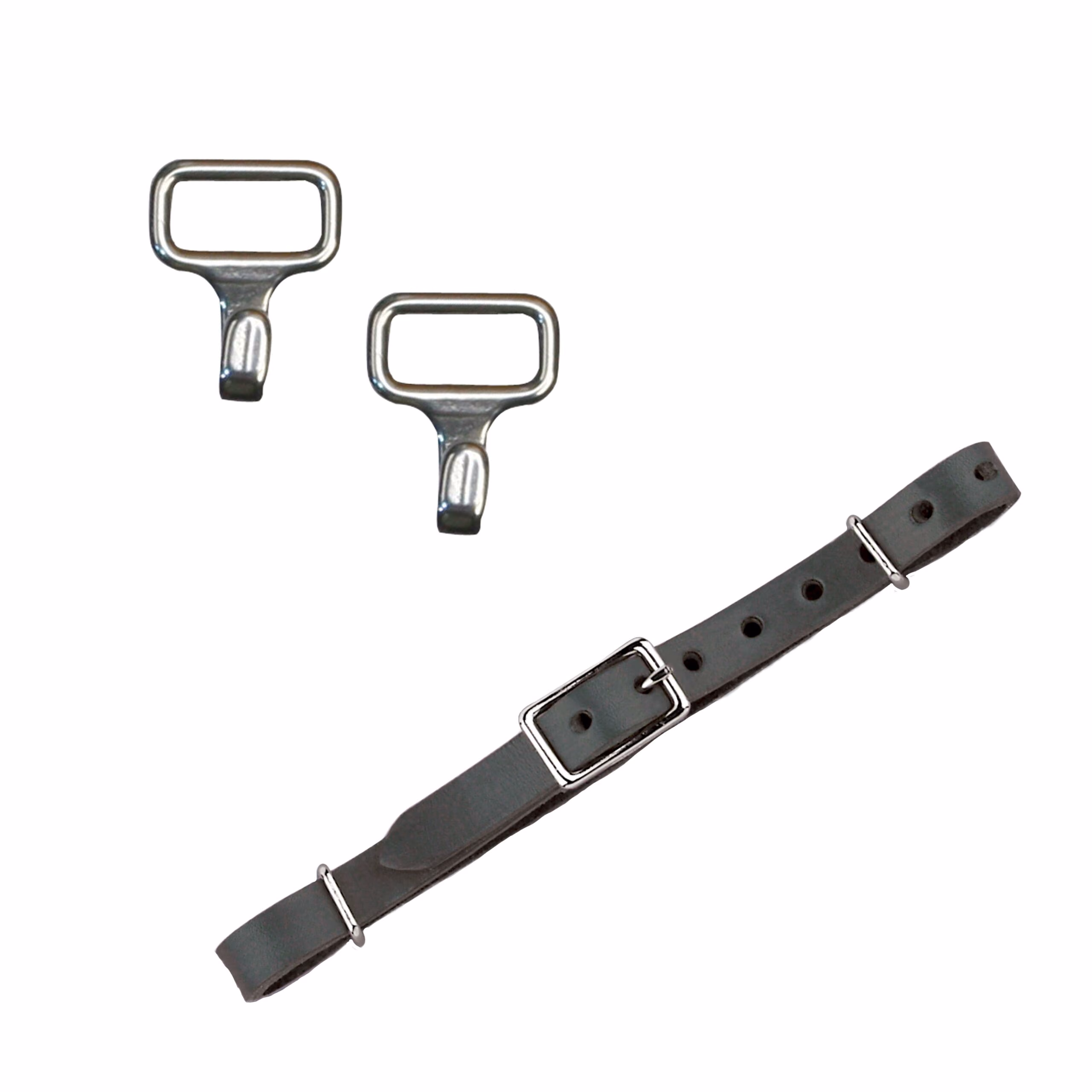 Beta curb strap kit for cheeks with hooks
