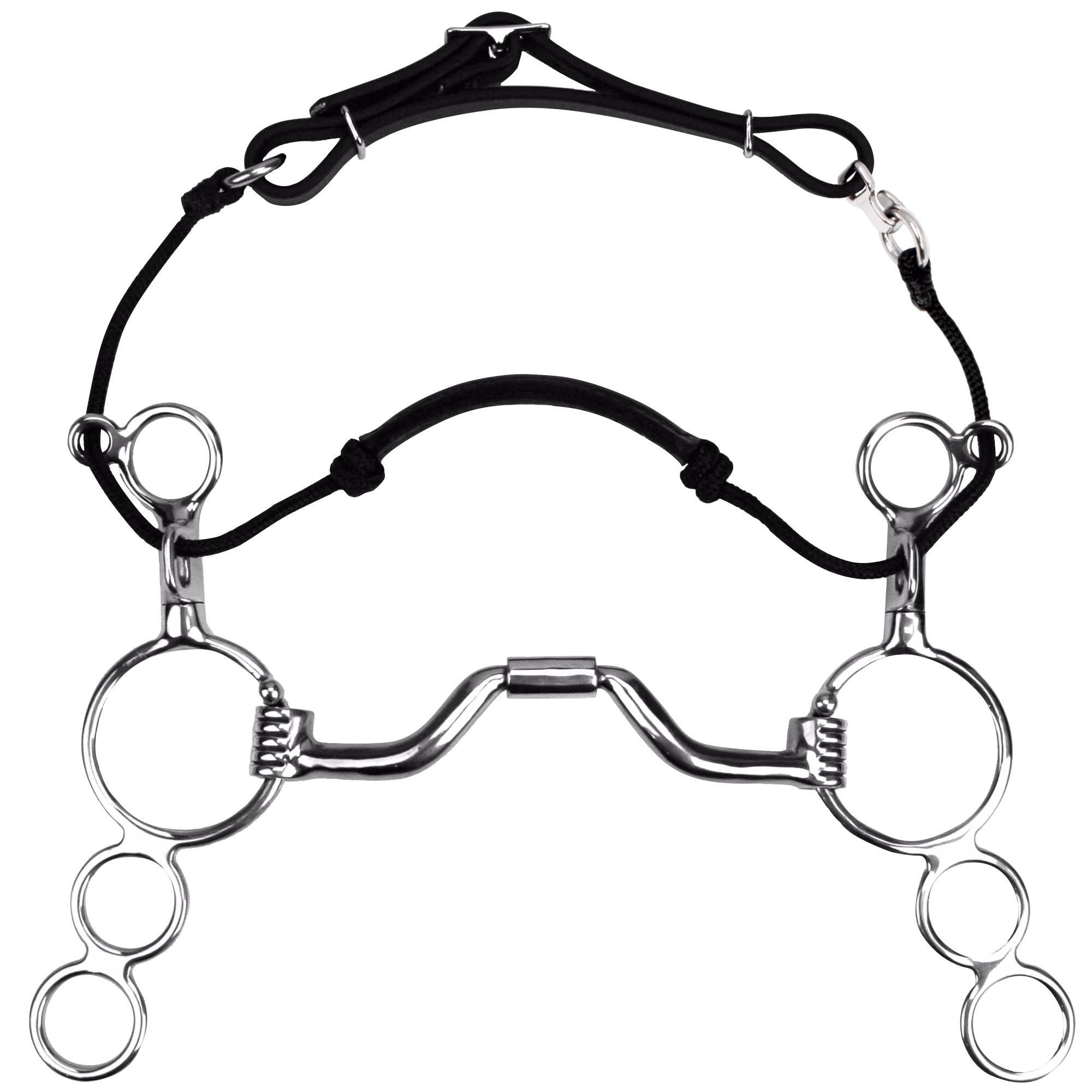 Myler 3-Ring Combination Bit - 6" Shank with Sweet Iron Ported Barrel MB 33