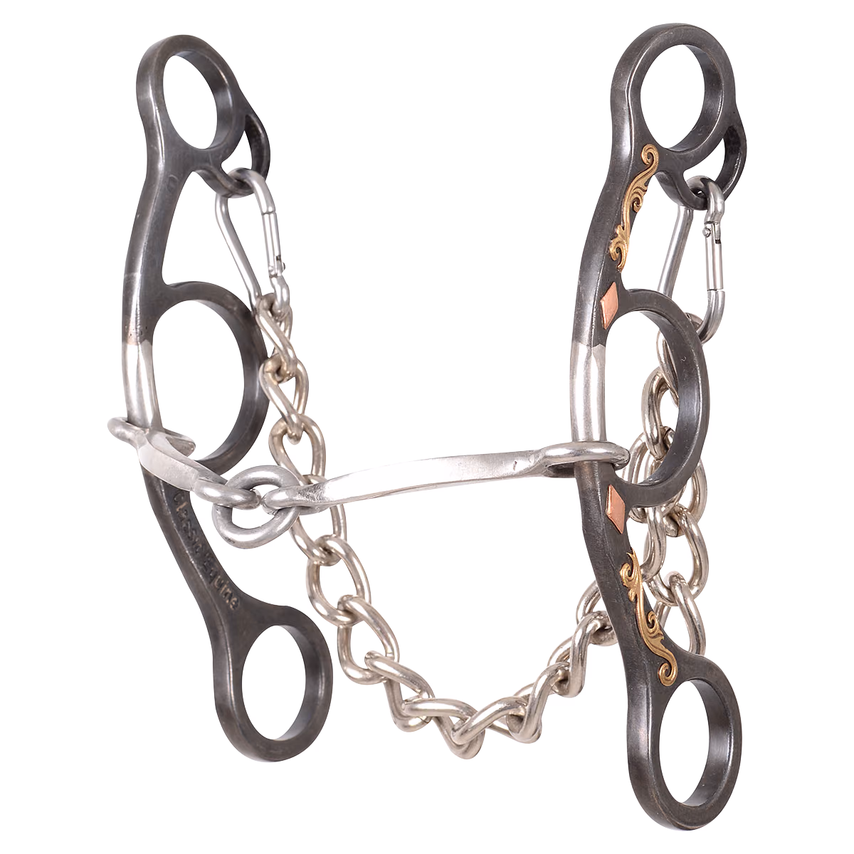 Sherry Cervi Short Shank Browned Iron Square Mouthpiece Bit with Lifesaver