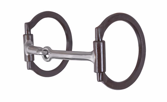 D Ring Brown Iron Snaffle Bit