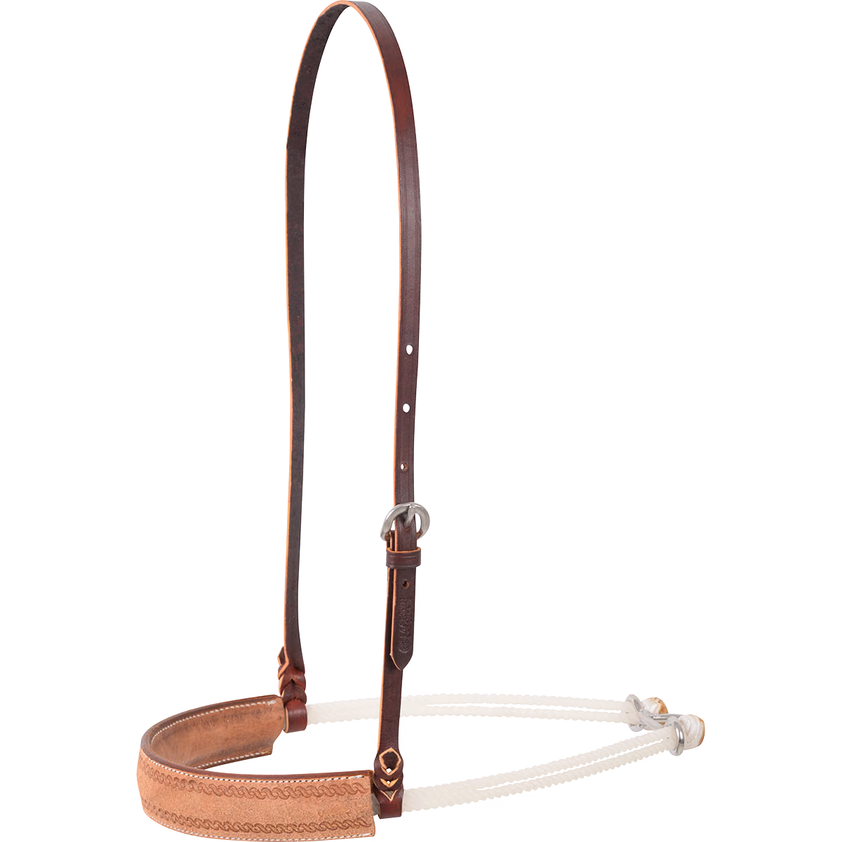 Martin Saddlery Double Rope Noseband with Runnin S Tooling, Natural