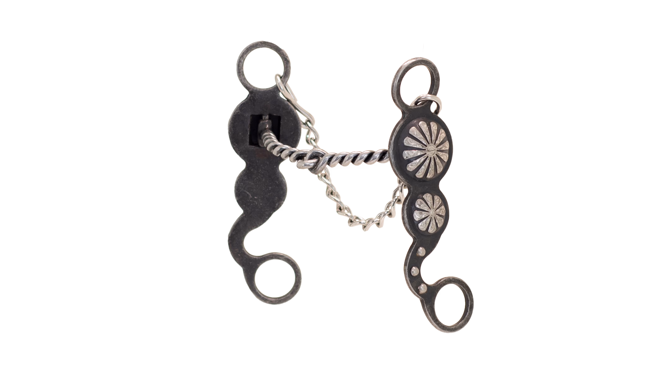 Nellie Miller Double Concho Twisted Wire Medium Shank Bit
