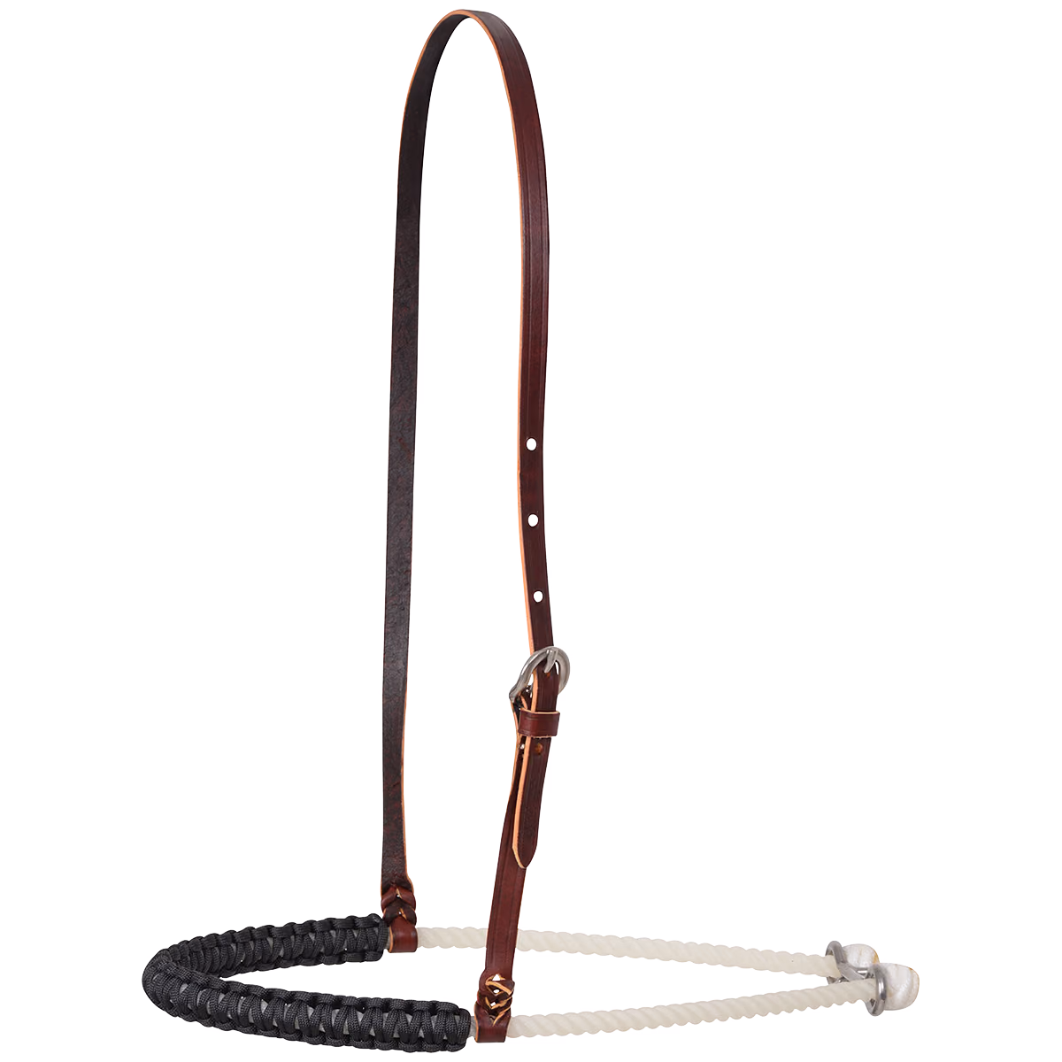 Martin Saddlery Single Rope Noseband with Braided Nylon Cover, Black